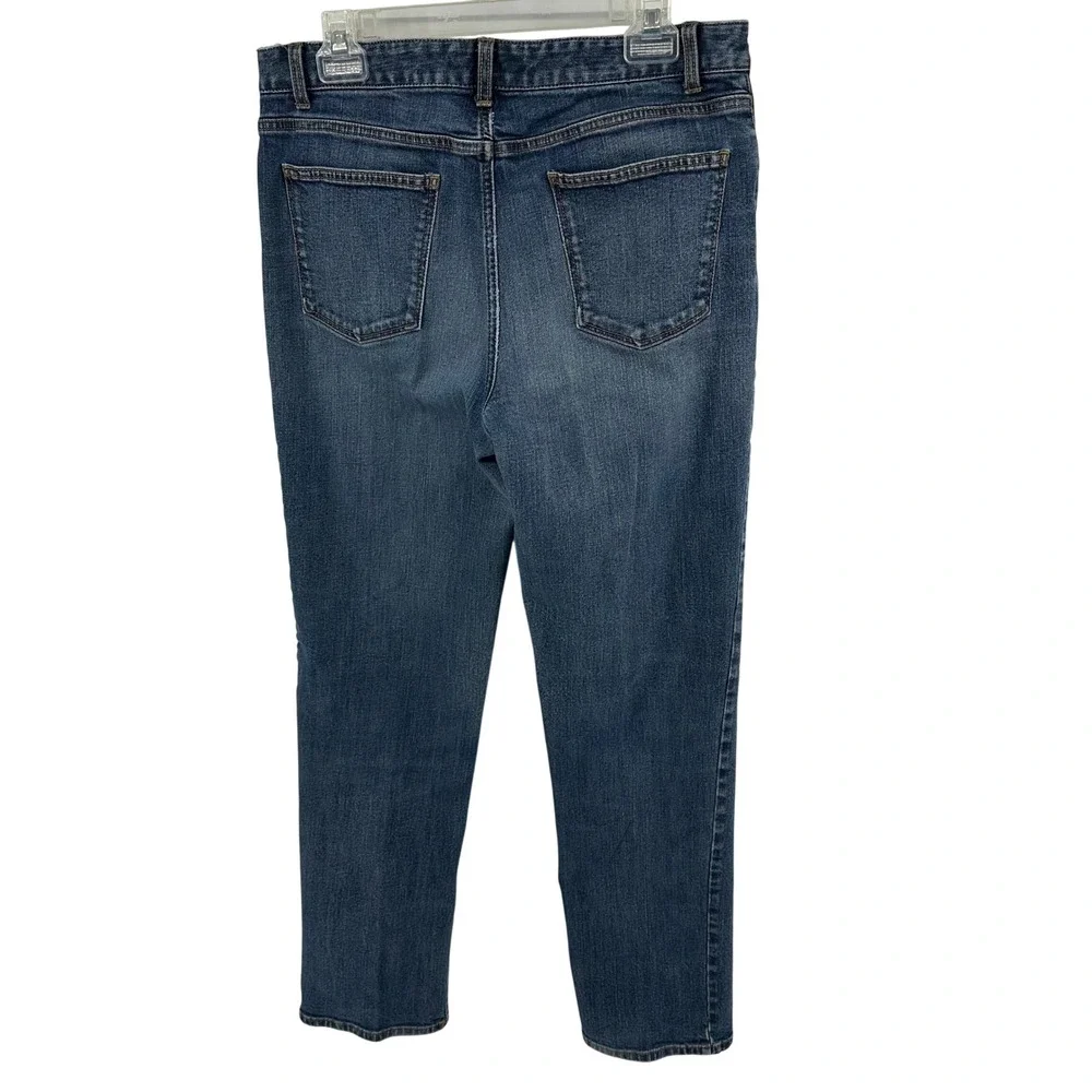 Talbots Womens Blue Straight Leg Jeans Medium Wash‎ Stretch Size 12 Denim Pants